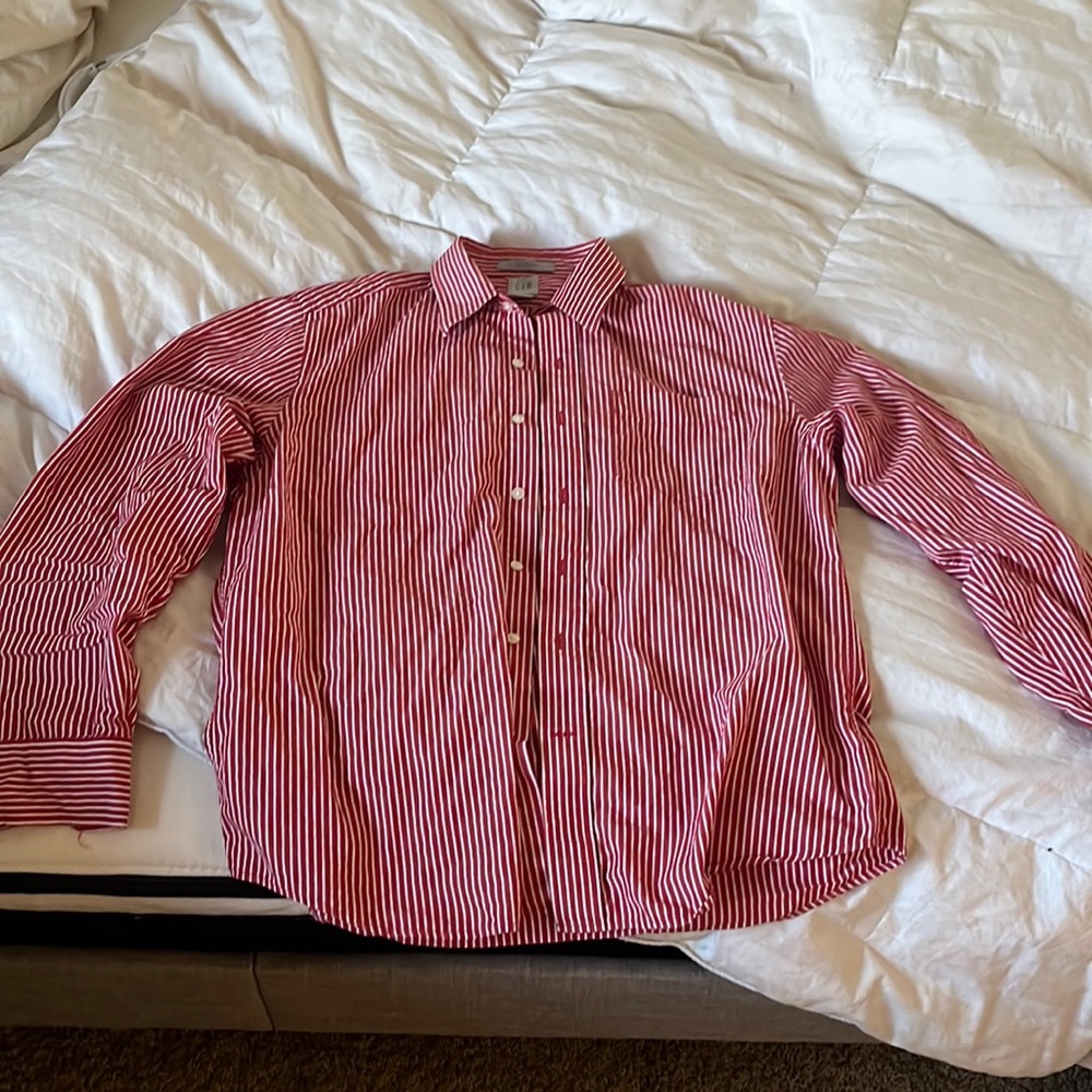 Red/White Mens Suit Shirt - GAP